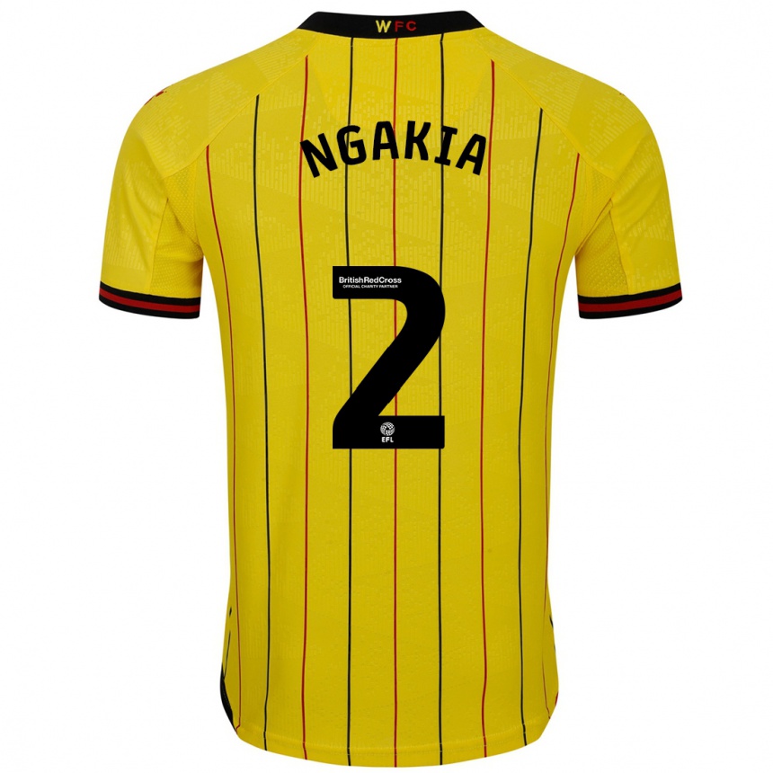 Hombre Fútbol Camiseta Jeremy Ngakia #2 Amarillo Negro 1ª Equipación 2024/25 México