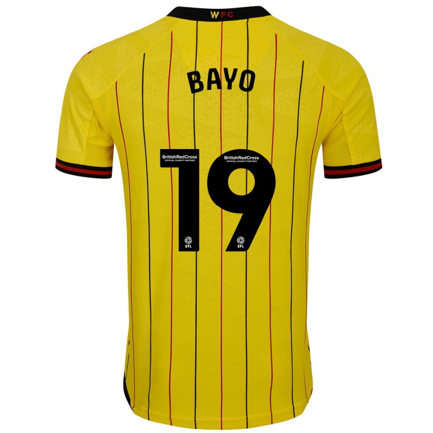 Hombre Fútbol Camiseta Vakoun Bayo #19 Amarillo Negro 1ª Equipación 2024/25 México