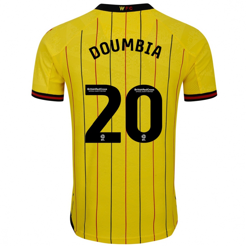 Hombre Fútbol Camiseta Mamadou Doumbia #20 Amarillo Negro 1ª Equipación 2024/25 México