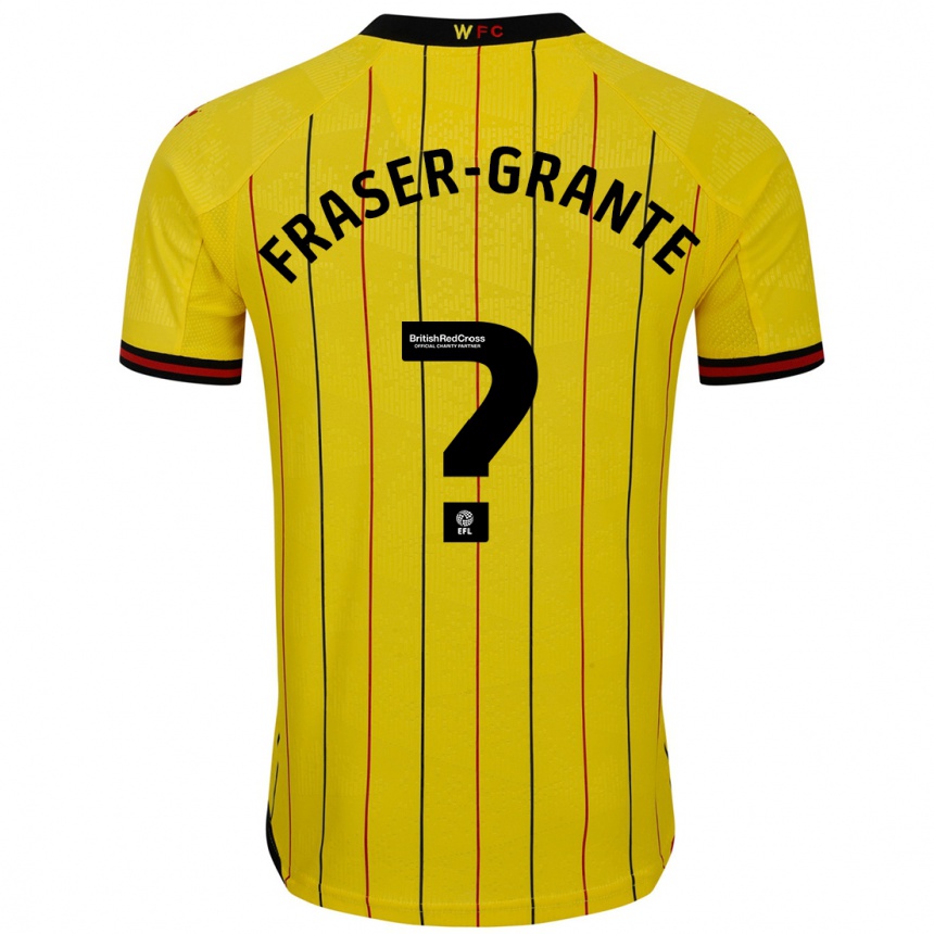 Hombre Fútbol Camiseta Zak Fraser-Grante #0 Amarillo Negro 1ª Equipación 2024/25 México