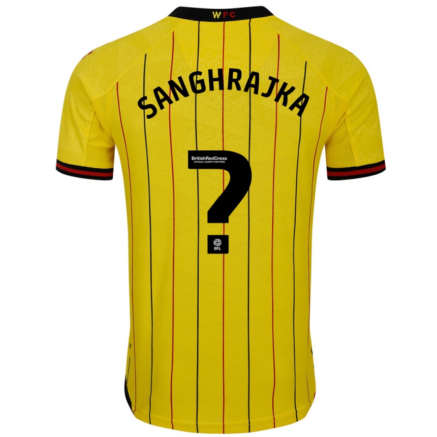 Hombre Fútbol Camiseta Amar Sanghrajka #0 Amarillo Negro 1ª Equipación 2024/25 México