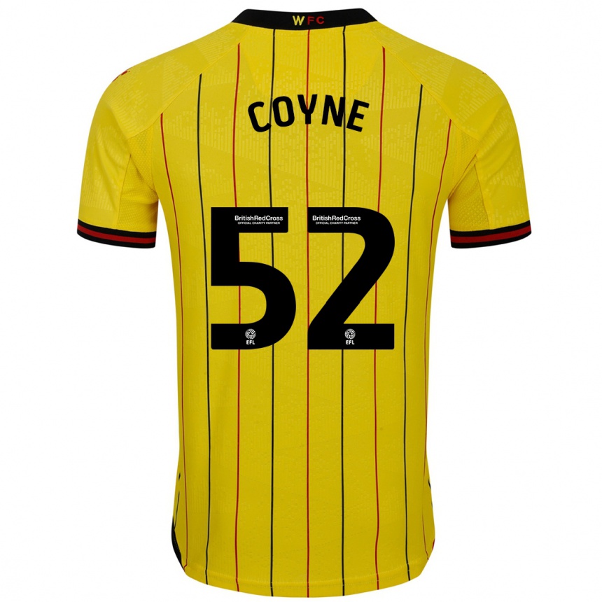 Hombre Fútbol Camiseta Aidan Coyne #52 Amarillo Negro 1ª Equipación 2024/25 México