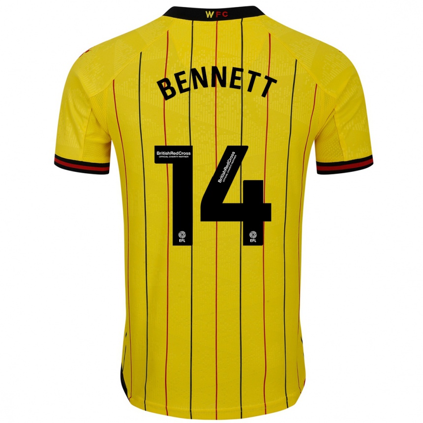 Hombre Fútbol Camiseta Harley Bennett #14 Amarillo Negro 1ª Equipación 2024/25 México