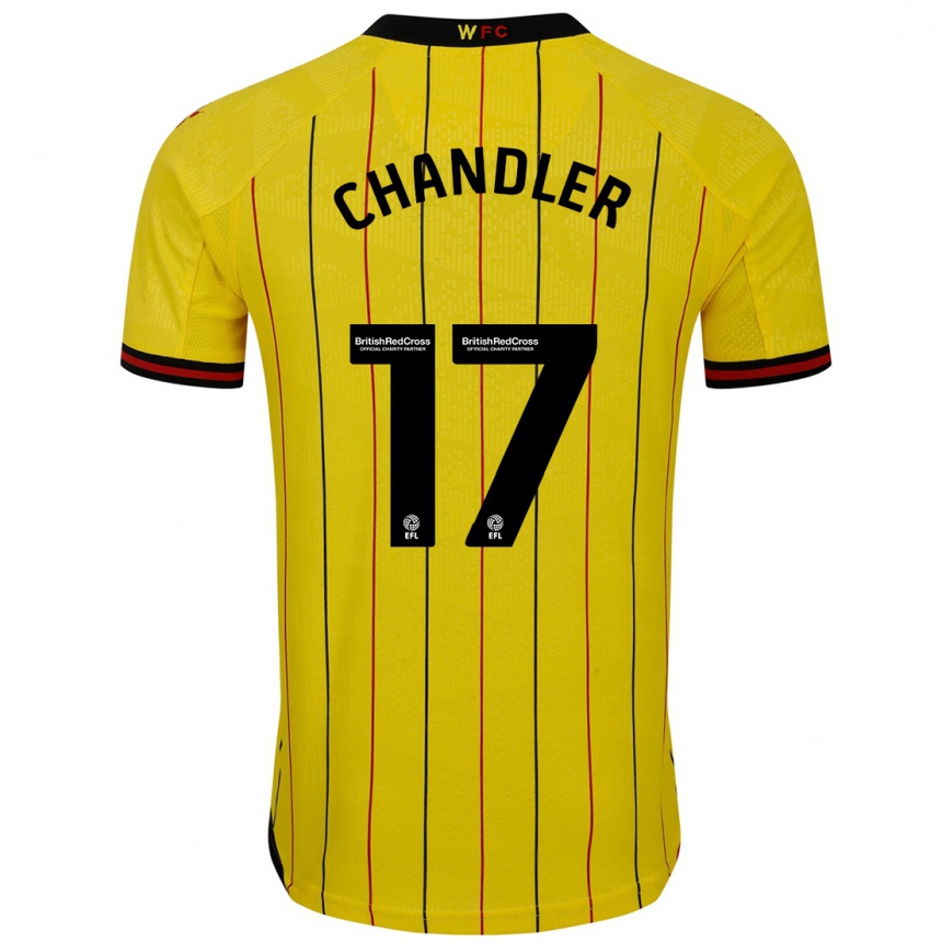 Hombre Fútbol Camiseta Megan Chandler #17 Amarillo Negro 1ª Equipación 2024/25 México