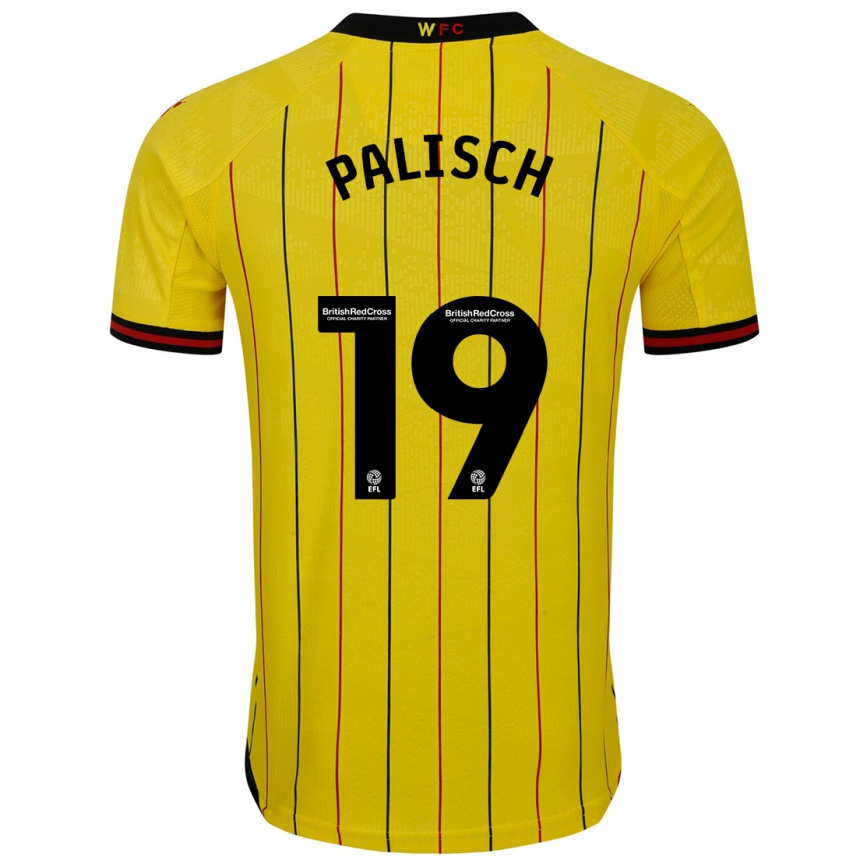 Hombre Fútbol Camiseta Alli Palisch #19 Amarillo Negro 1ª Equipación 2024/25 México