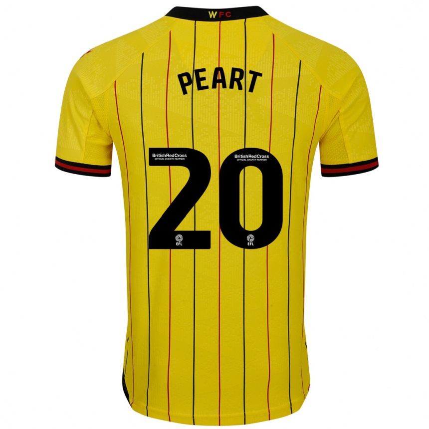 Hombre Fútbol Camiseta Kalani Peart #20 Amarillo Negro 1ª Equipación 2024/25 México