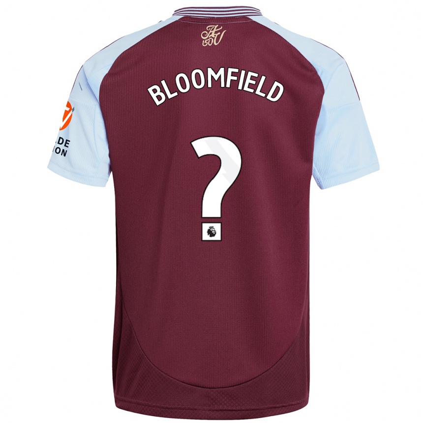 Hombre Fútbol Camiseta Teddie Bloomfield #0 Borgoña Azul Cielo 1ª Equipación 2024/25 México