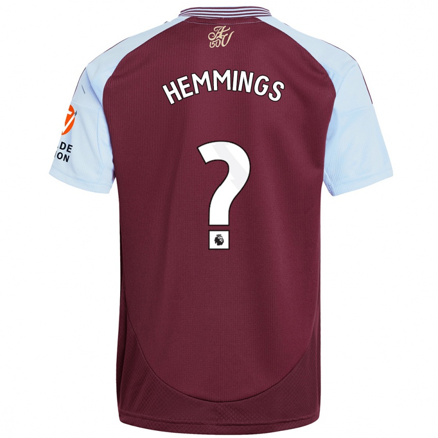 Hombre Fútbol Camiseta George Hemmings #0 Borgoña Azul Cielo 1ª Equipación 2024/25 México