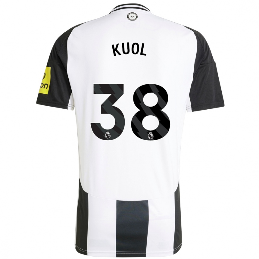 Hombre Fútbol Camiseta Garang Kuol #38 Blanco Negro 1ª Equipación 2024/25 México