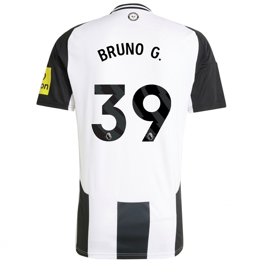 Hombre Fútbol Camiseta Bruno Guimarães #39 Blanco Negro 1ª Equipación 2024/25 México