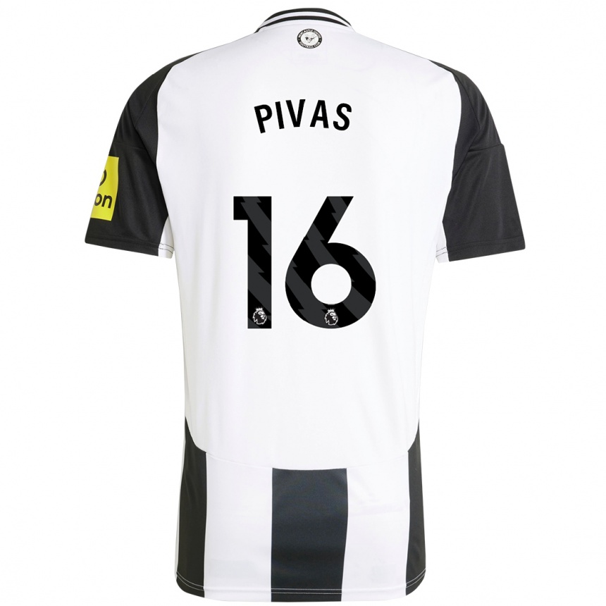 Hombre Fútbol Camiseta Miodrag Pivas #16 Blanco Negro 1ª Equipación 2024/25 México