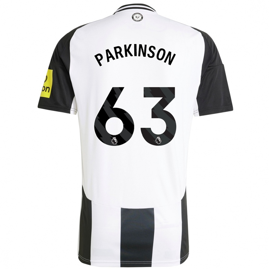 Hombre Fútbol Camiseta Ben Parkinson #63 Blanco Negro 1ª Equipación 2024/25 México