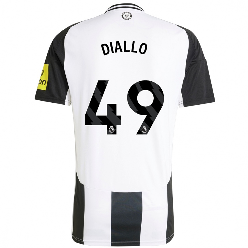 Hombre Fútbol Camiseta Amadou Diallo #49 Blanco Negro 1ª Equipación 2024/25 México