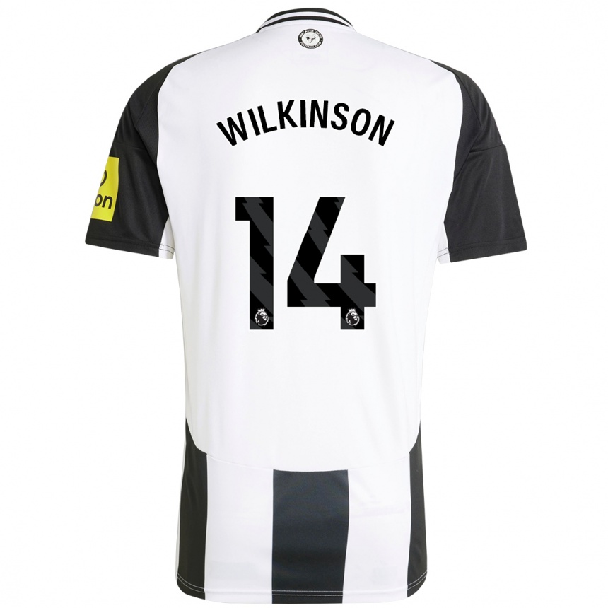 Hombre Fútbol Camiseta Sharna Wilkinson #14 Blanco Negro 1ª Equipación 2024/25 México