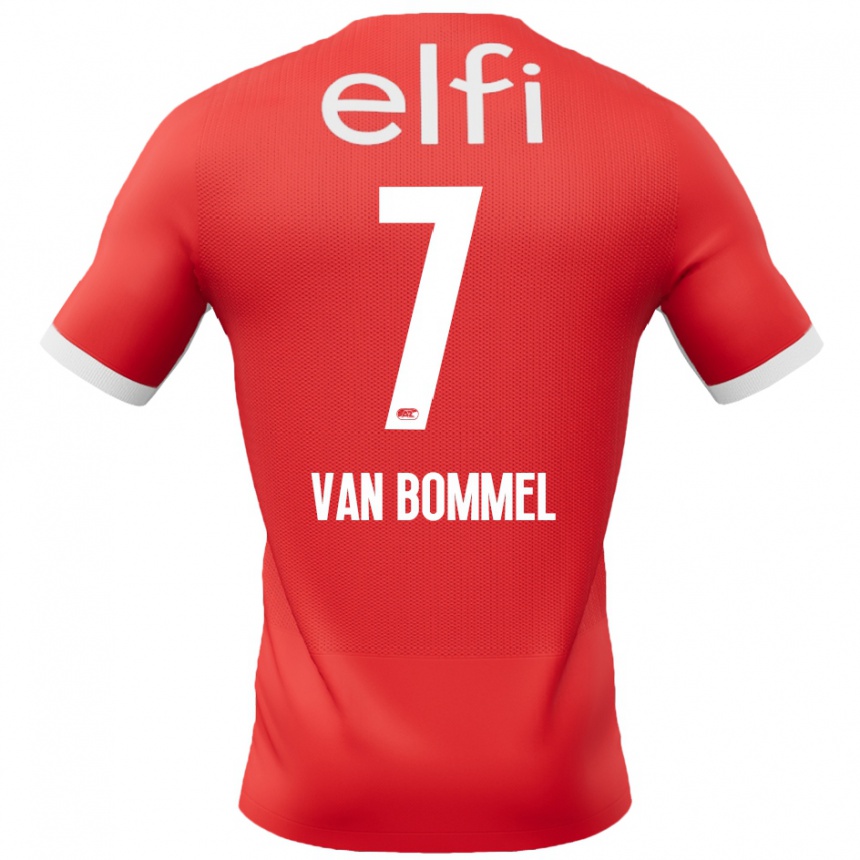 Hombre Fútbol Camiseta Ruben Van Bommel #7 Rojo Blanco 1ª Equipación 2024/25 México