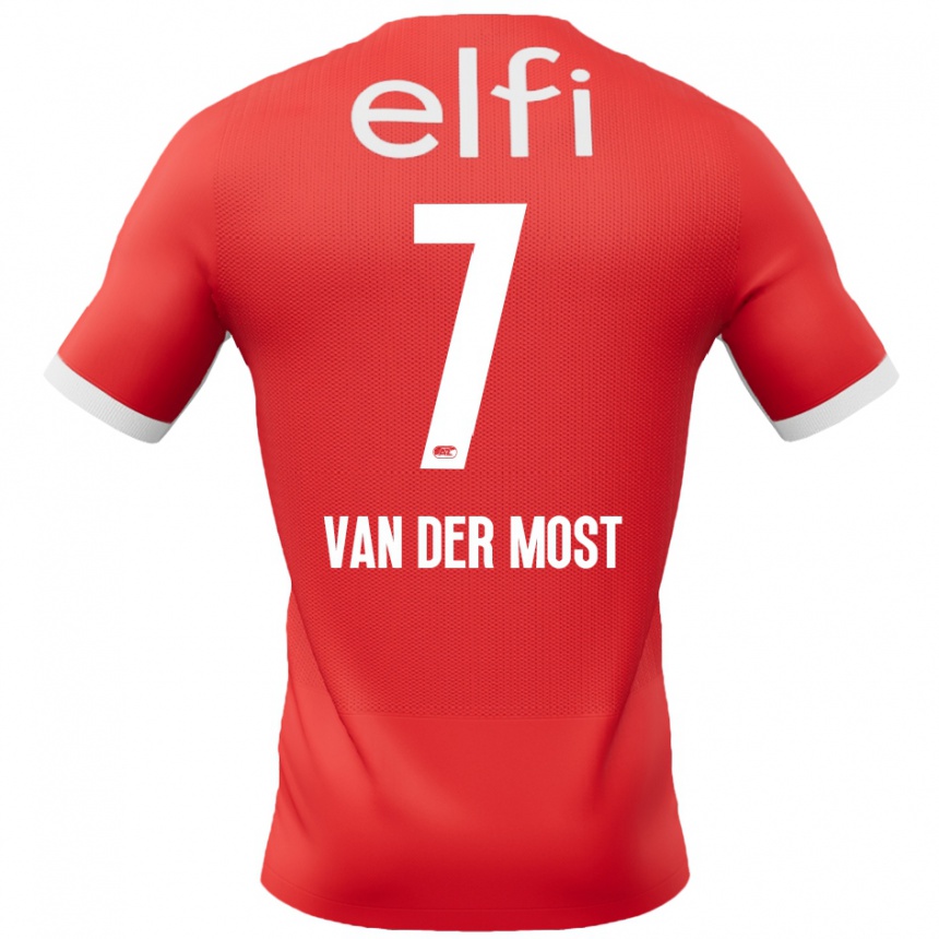 Hombre Fútbol Camiseta Veerle Van Der Most #7 Rojo Blanco 1ª Equipación 2024/25 México