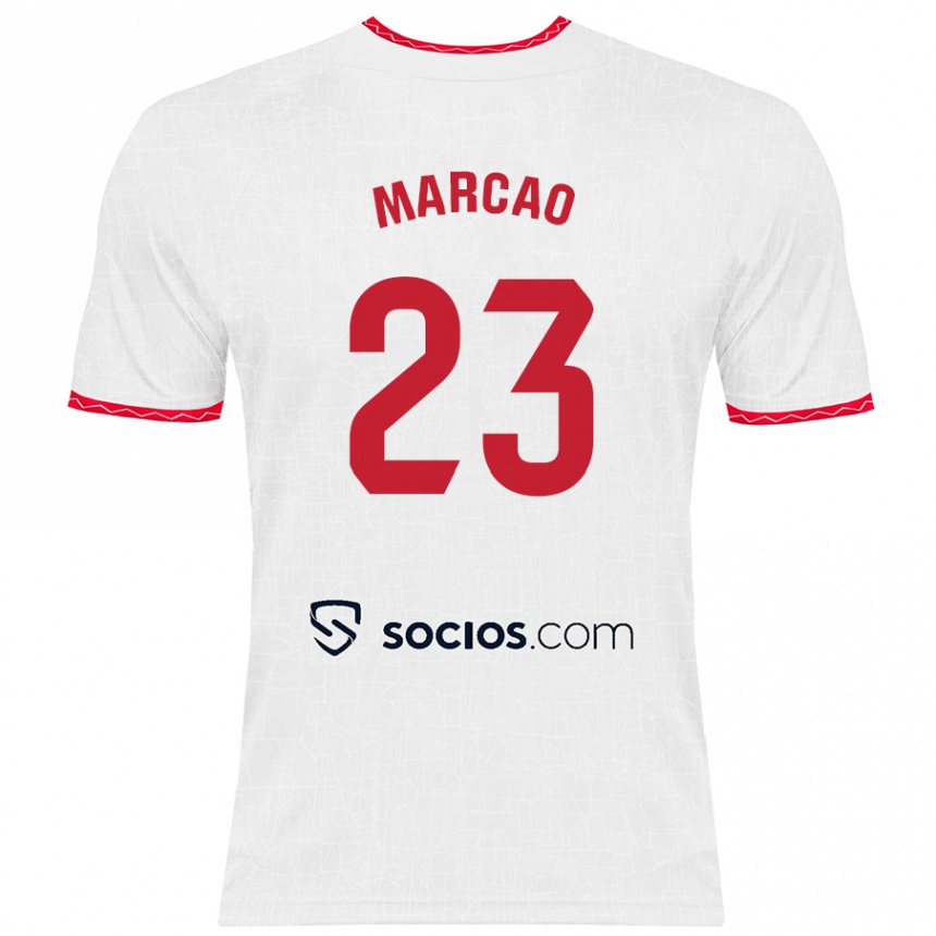 Hombre Fútbol Camiseta Marcão #23 Blanco Rojo 1ª Equipación 2024/25 México