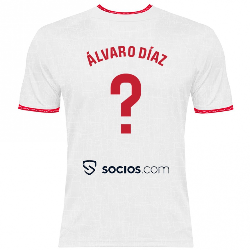 Hombre Fútbol Camiseta Álvaro Díaz #0 Blanco Rojo 1ª Equipación 2024/25 México