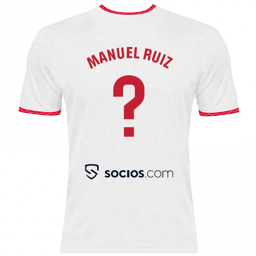 Hombre Fútbol Camiseta José Manuel Ruiz #0 Blanco Rojo 1ª Equipación 2024/25 México