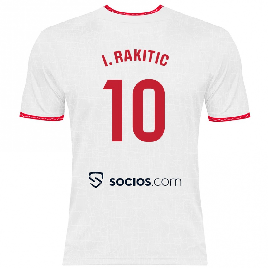 Hombre Fútbol Camiseta Ivan Rakitic #10 Blanco Rojo 1ª Equipación 2024/25 México