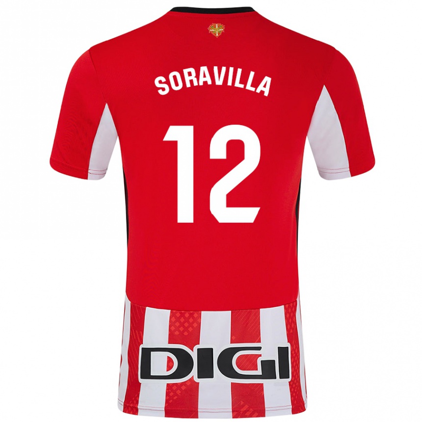 Hombre Fútbol Camiseta Ander Soravilla #12 Rojo Blanco 1ª Equipación 2024/25 México