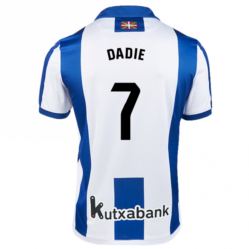 Hombre Fútbol Camiseta Alberto Dadie #7 Blanco Azul 1ª Equipación 2024/25 México