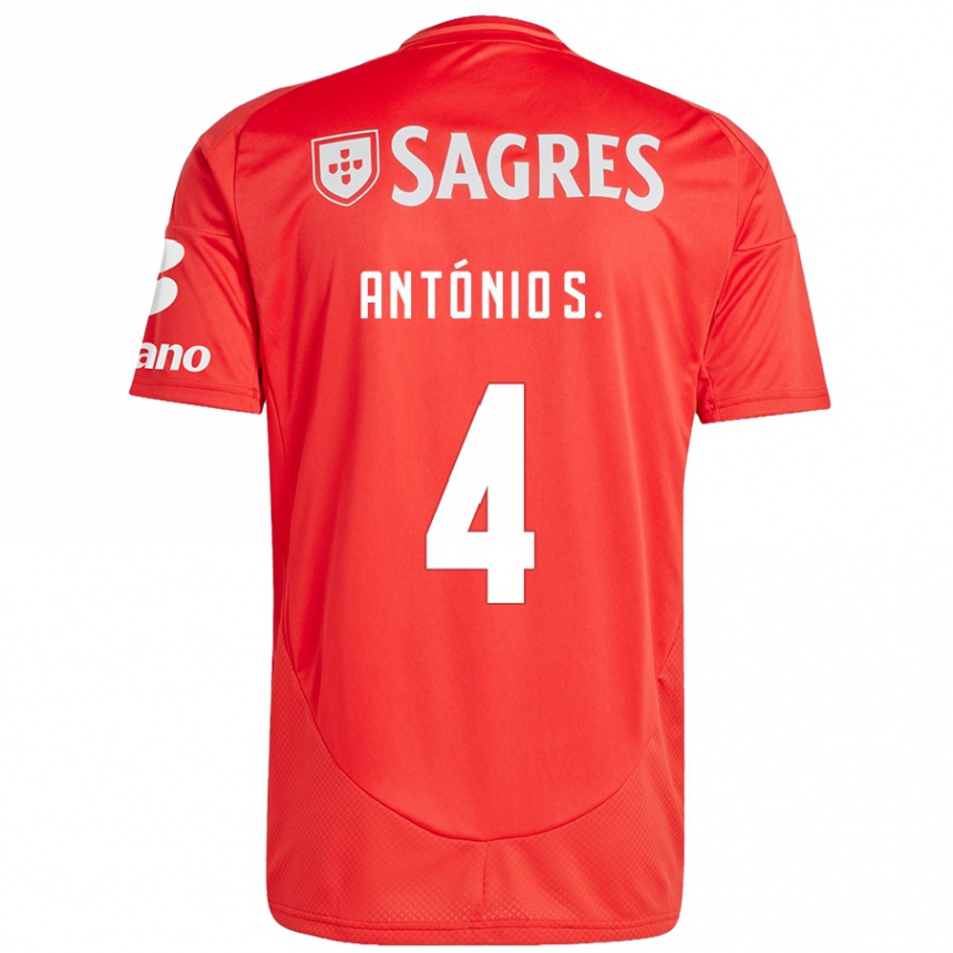 Hombre Fútbol Camiseta Antonio Silva #4 Rojo Blanco 1ª Equipación 2024/25 México