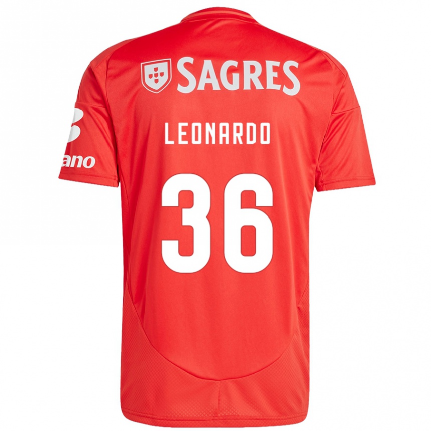 Hombre Fútbol Camiseta Marcos Leonardo #36 Rojo Blanco 1ª Equipación 2024/25 México