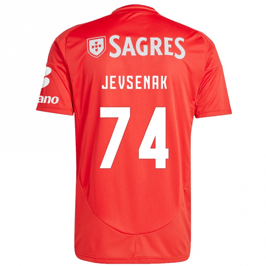 Hombre Fútbol Camiseta Zan Jevsenak #74 Rojo Blanco 1ª Equipación 2024/25 México