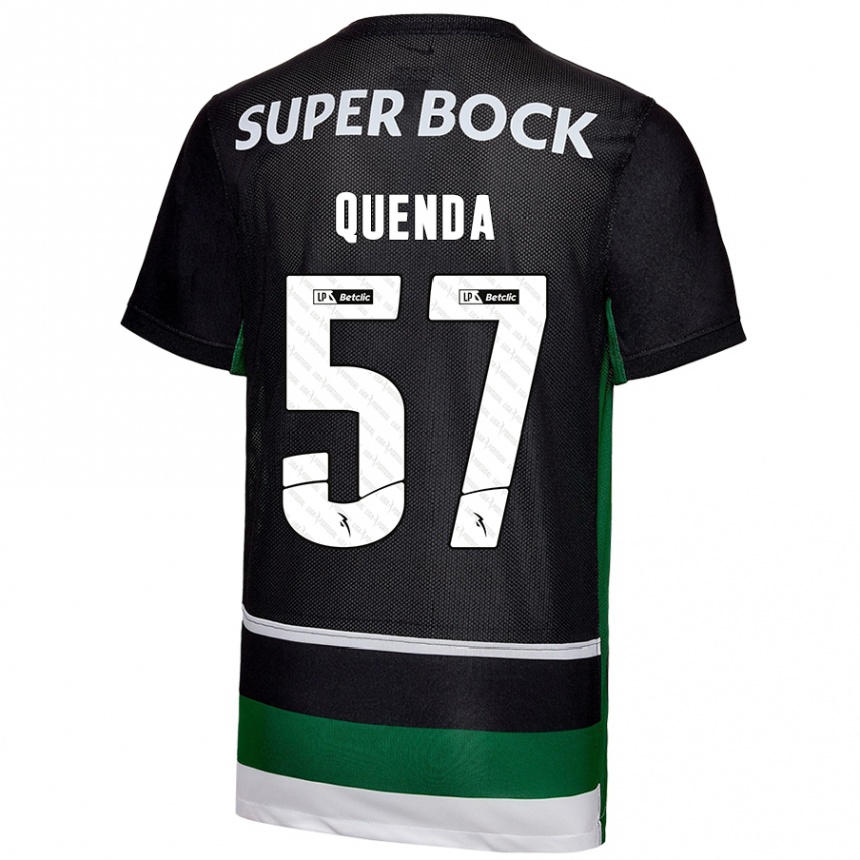 Hombre Fútbol Camiseta Geovany Quenda #57 Negro Blanco Verde 1ª Equipación 2024/25 México