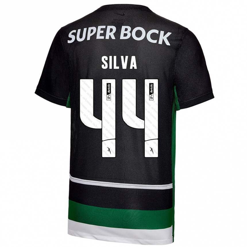 Hombre Fútbol Camiseta Pedro Silva #44 Negro Blanco Verde 1ª Equipación 2024/25 México