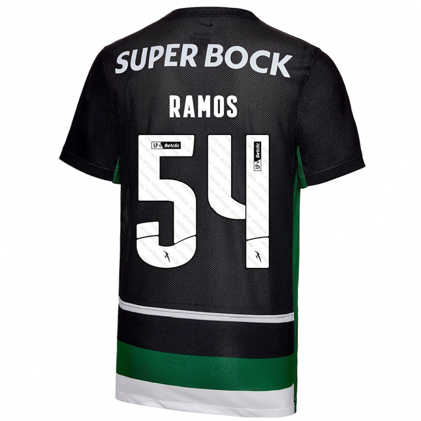 Hombre Fútbol Camiseta Bruno Ramos #54 Negro Blanco Verde 1ª Equipación 2024/25 México