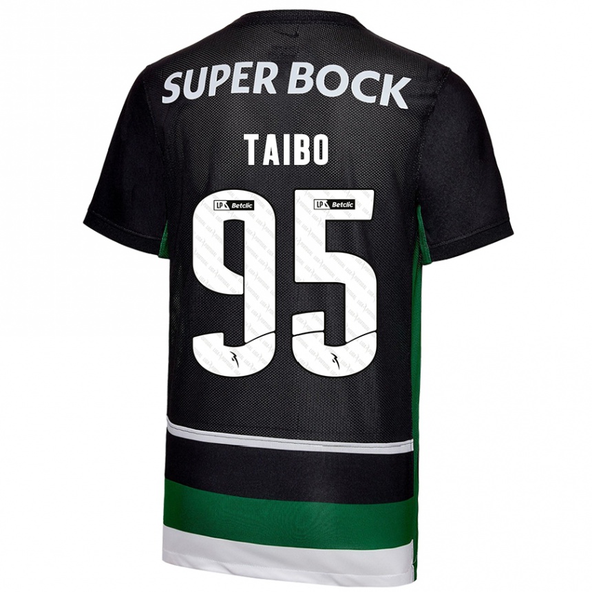 Hombre Fútbol Camiseta Lucas Taibo #95 Negro Blanco Verde 1ª Equipación 2024/25 México