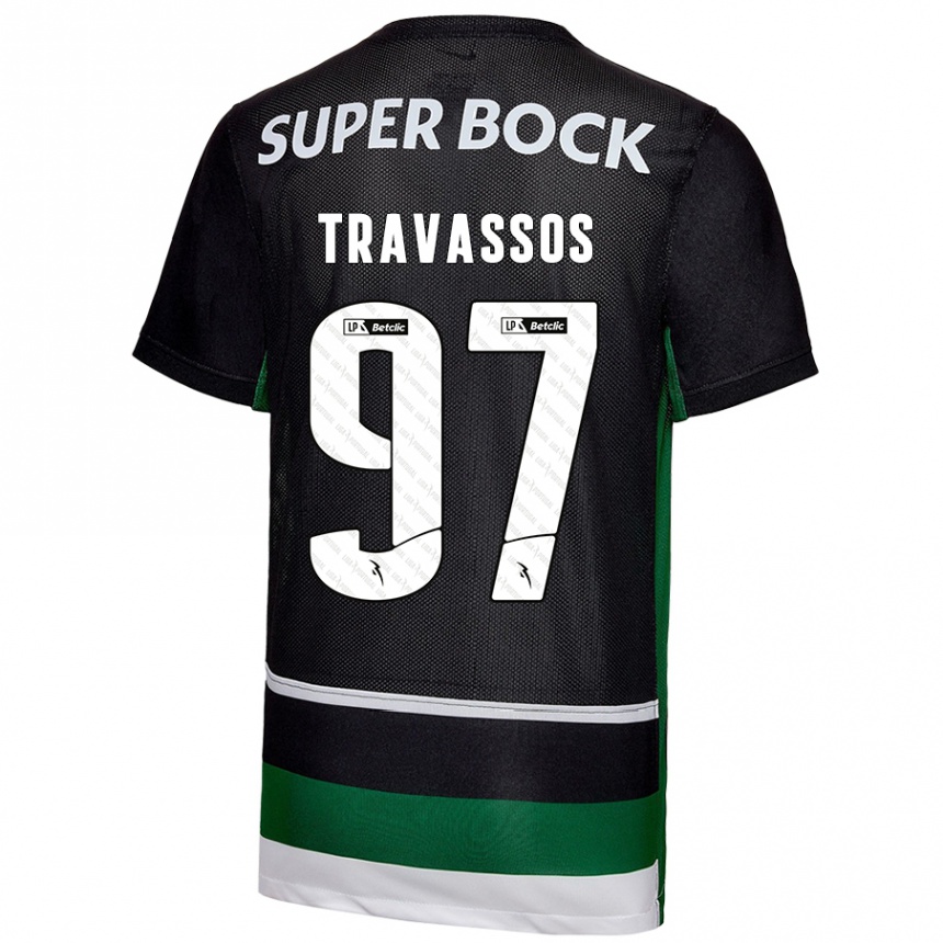 Hombre Fútbol Camiseta Travassos #97 Negro Blanco Verde 1ª Equipación 2024/25 México