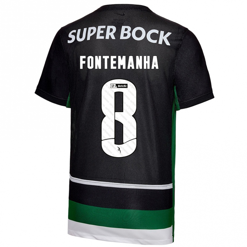 Hombre Fútbol Camiseta Rita Fontemanha #8 Negro Blanco Verde 1ª Equipación 2024/25 México