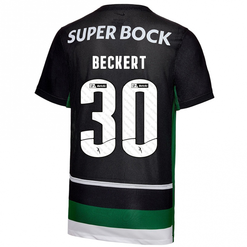 Hombre Fútbol Camiseta Carolina Beckert #30 Negro Blanco Verde 1ª Equipación 2024/25 México