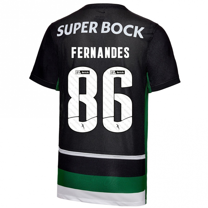 Hombre Fútbol Camiseta Emanuel Fernandes #86 Negro Blanco Verde 1ª Equipación 2024/25 México