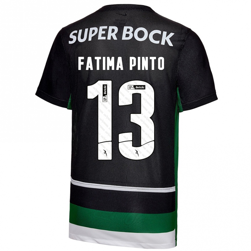 Hombre Fútbol Camiseta Fátima Alexandra Figueira Pinto #13 Negro Blanco Verde 1ª Equipación 2024/25 México