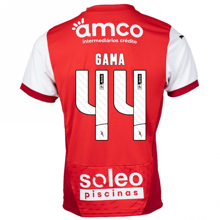 Hombre Fútbol Camiseta Dinis Gama #44 Rojo Blanco 1ª Equipación 2024/25 México