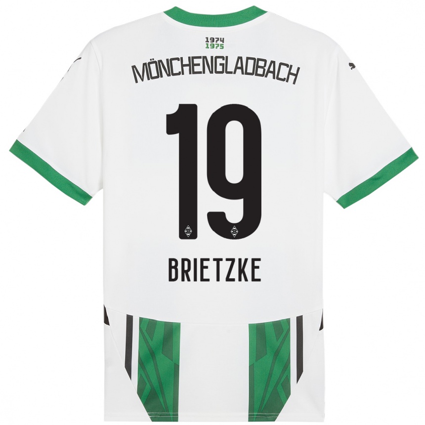 Hombre Fútbol Camiseta Yvonne Brietzke #19 Blanco Verde 1ª Equipación 2024/25 México