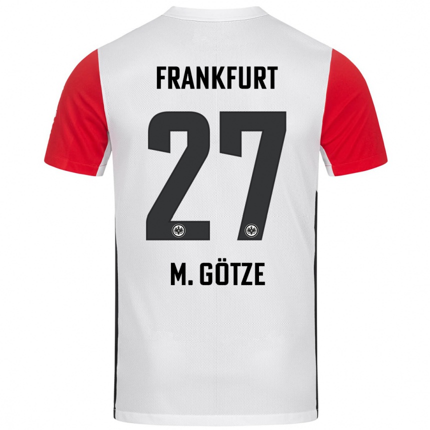 Hombre Fútbol Camiseta Mario Götze #27 Blanco Rojo 1ª Equipación 2024/25 México