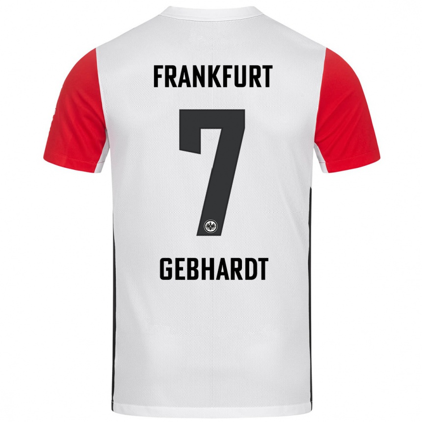 Hombre Fútbol Camiseta Luca Gebhardt #7 Blanco Rojo 1ª Equipación 2024/25 México