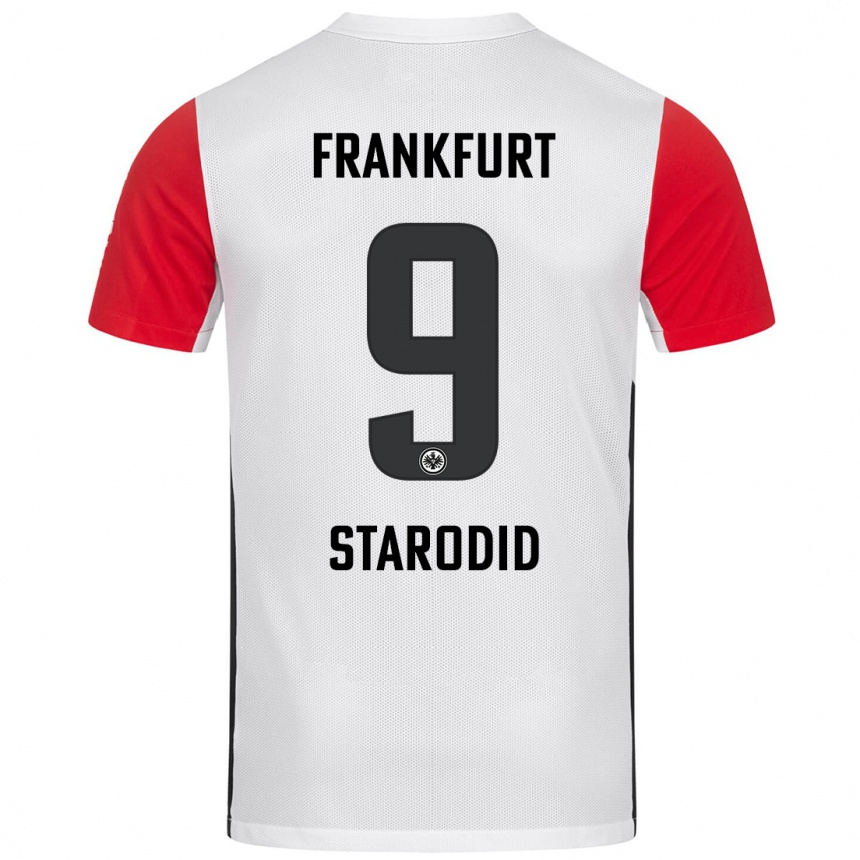 Hombre Fútbol Camiseta Daniel Starodid #9 Blanco Rojo 1ª Equipación 2024/25 México