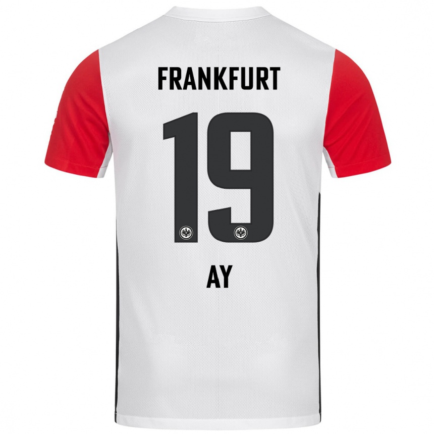 Hombre Fútbol Camiseta Ugur Ay #19 Blanco Rojo 1ª Equipación 2024/25 México