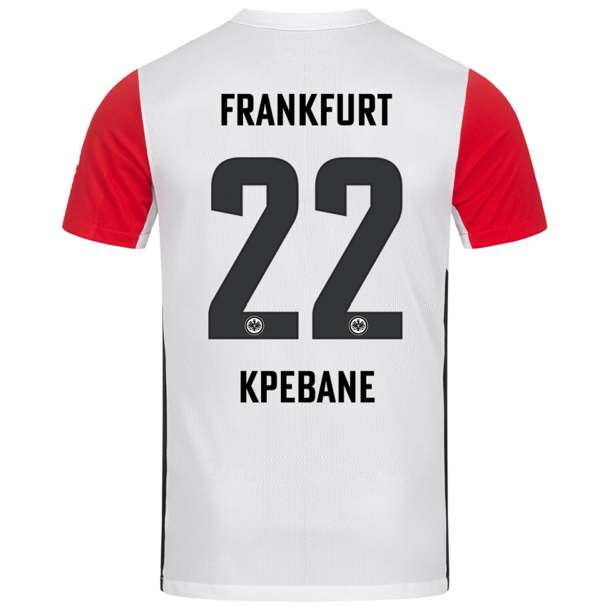 Hombre Fútbol Camiseta Tamiou Kpebane #22 Blanco Rojo 1ª Equipación 2024/25 México