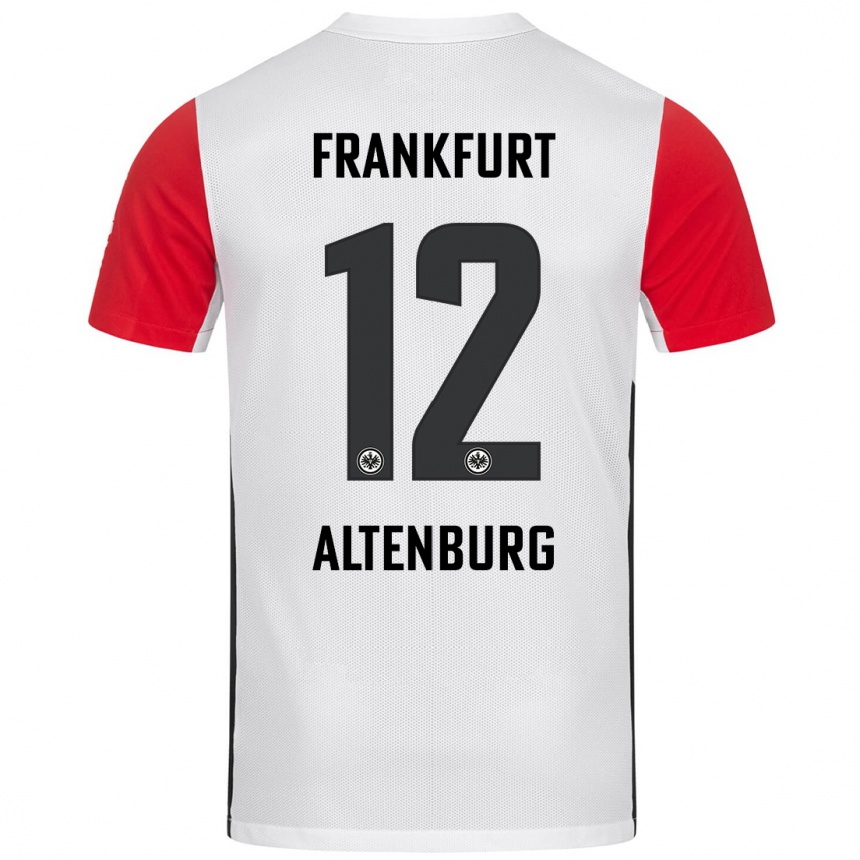 Hombre Fútbol Camiseta Lina Altenburg #12 Blanco Rojo 1ª Equipación 2024/25 México