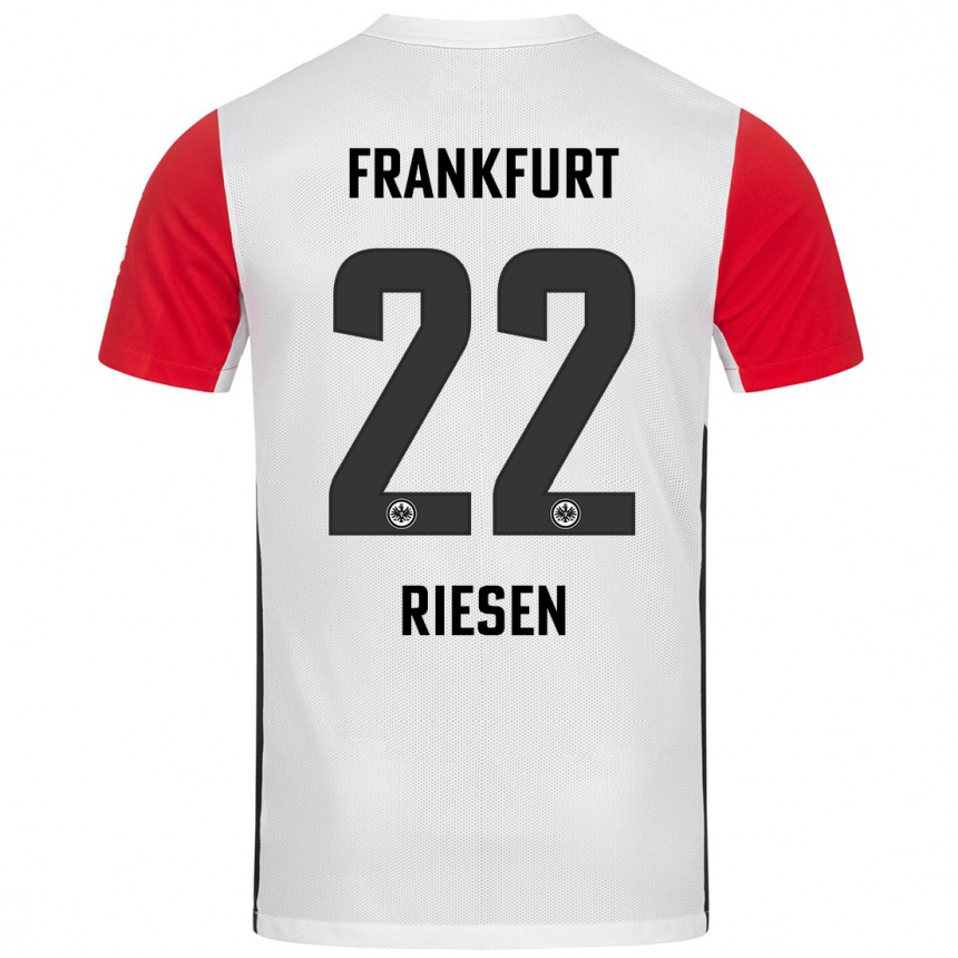 Hombre Fútbol Camiseta Nadine Riesen #22 Blanco Rojo 1ª Equipación 2024/25 México