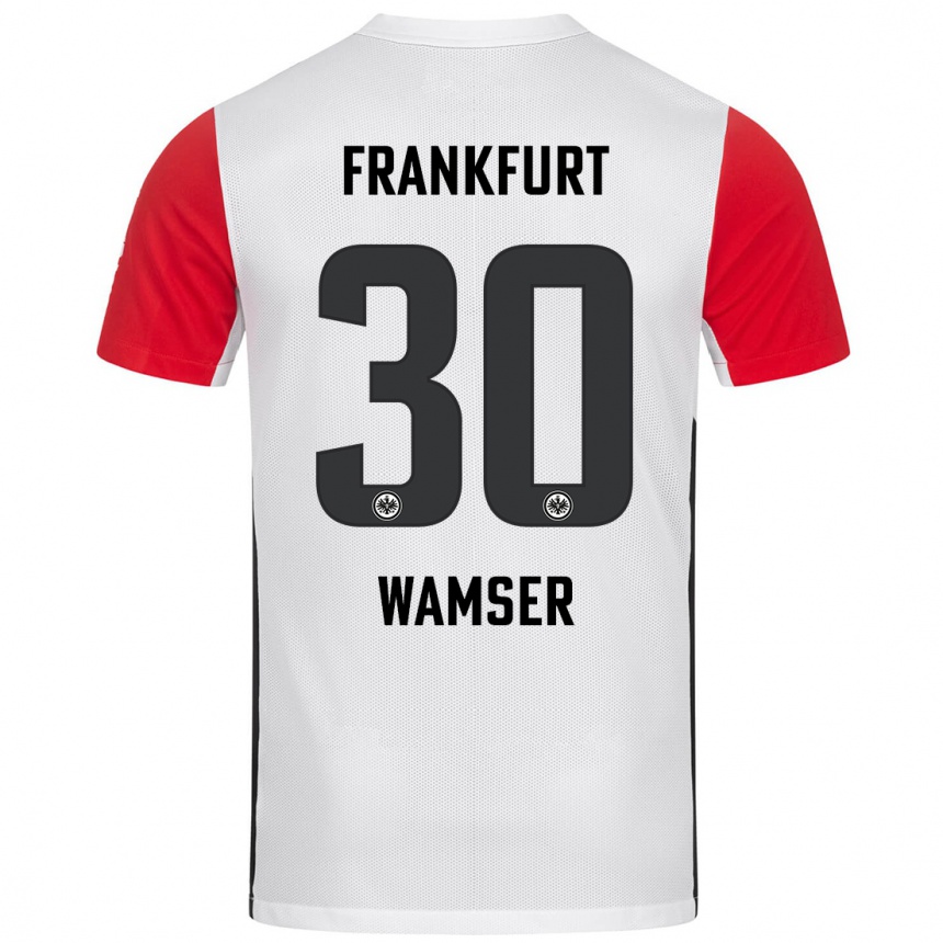 Hombre Fútbol Camiseta Carlotta Wamser #30 Blanco Rojo 1ª Equipación 2024/25 México