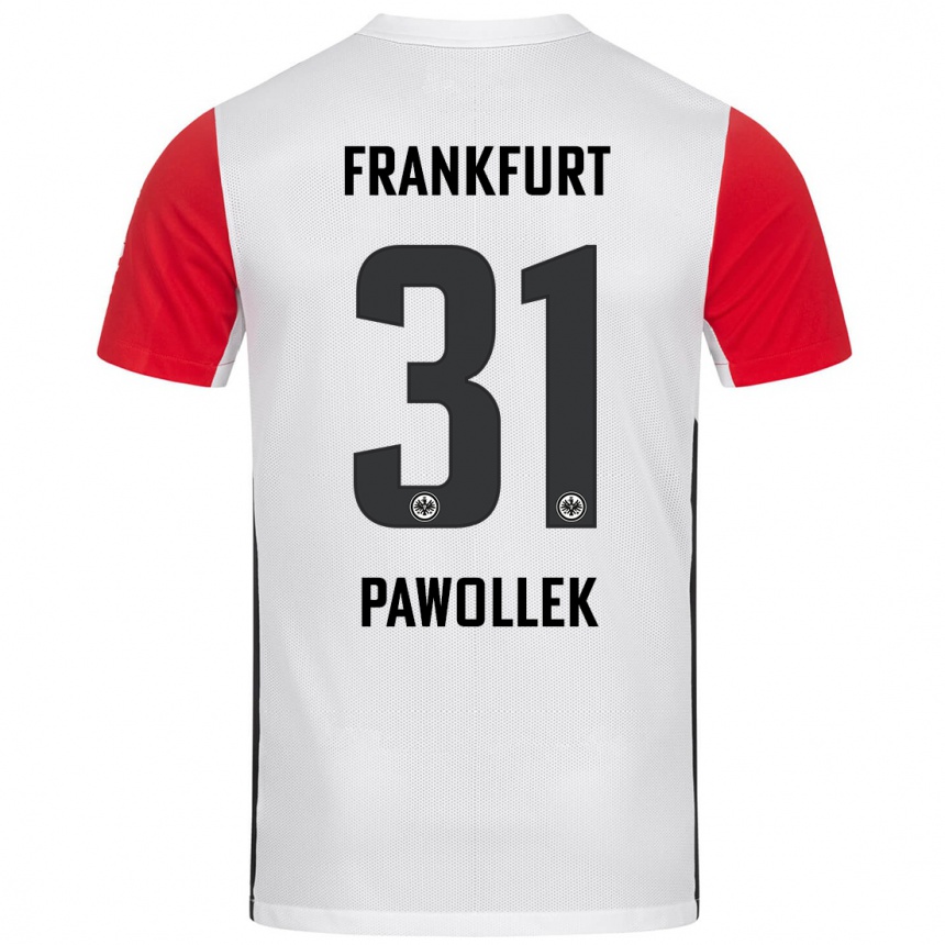 Hombre Fútbol Camiseta Tanja Pawollek #31 Blanco Rojo 1ª Equipación 2024/25 México