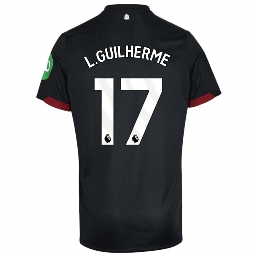 Hombre Fútbol Camiseta Luis Guilherme #17 Negro Blanco 2ª Equipación 2024/25 México